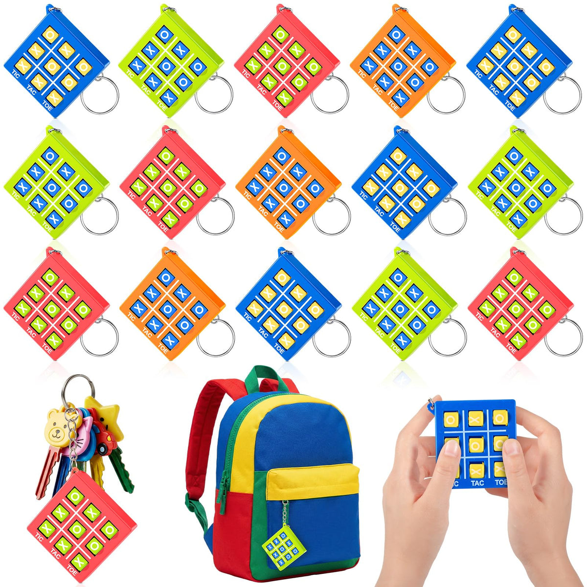 Tic Tac Toe Keychain Party Favors for Kids Ages 4–12