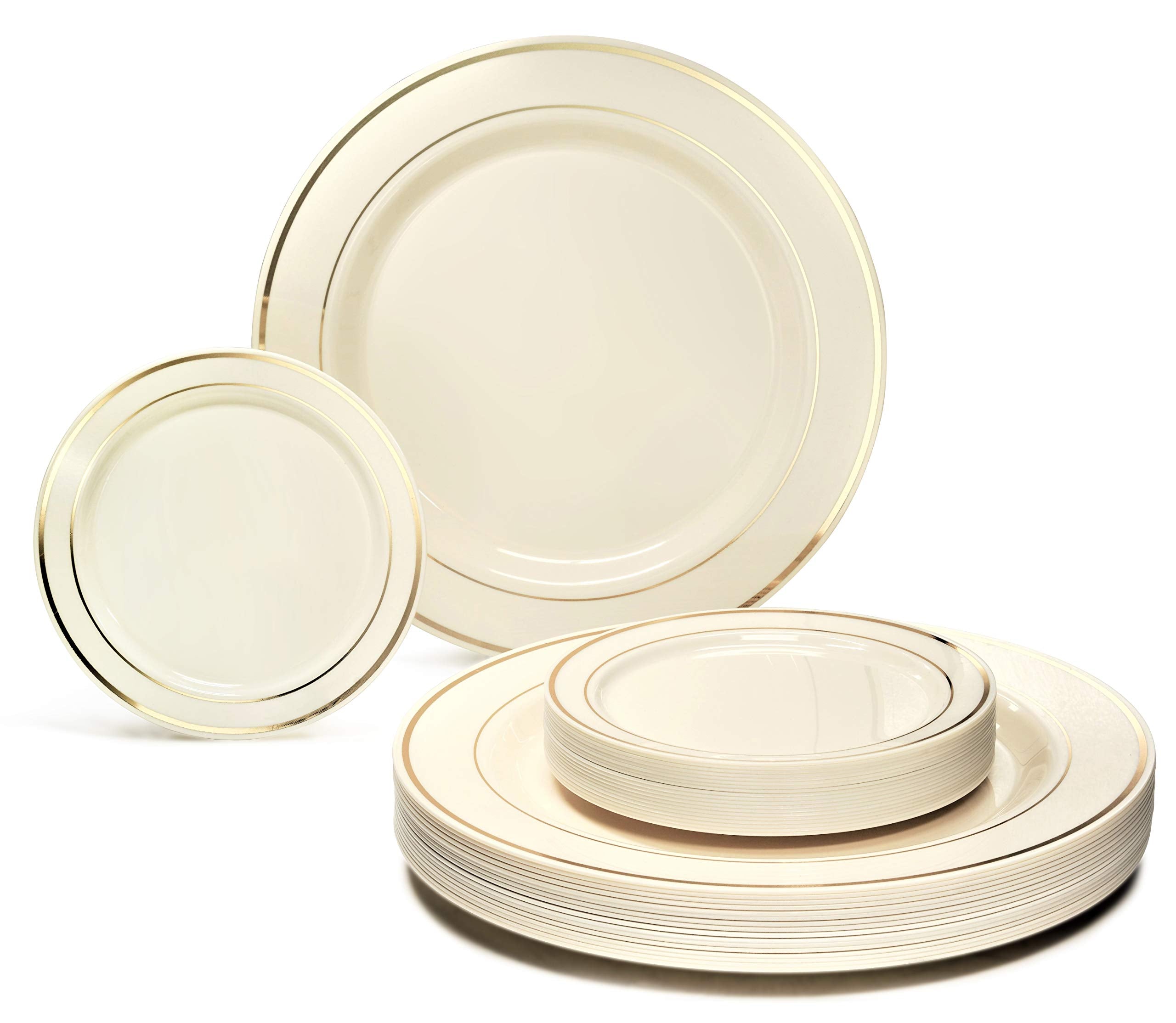 175-Piece Gold Disposable Tableware Set for 25 Guests