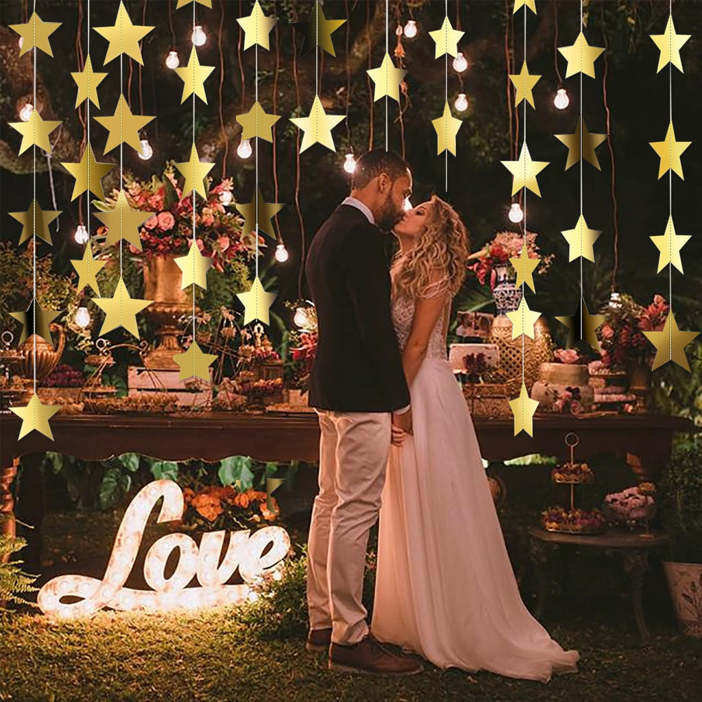 OMFU Star Garland Banner, Hanging Stars Streamers String Party Decorations