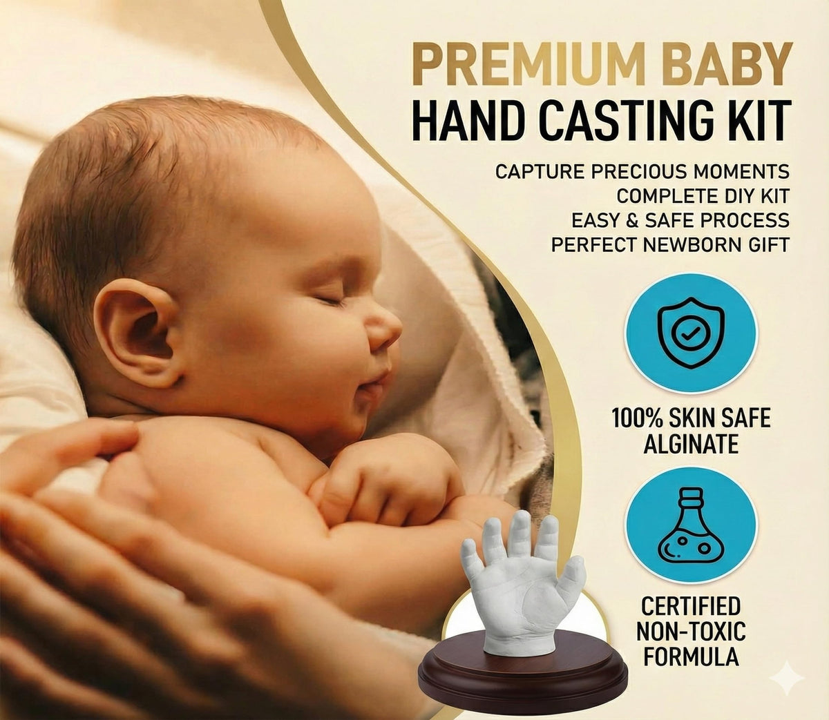 Couples & Family Hand Casting Kit with Mounting Plaque