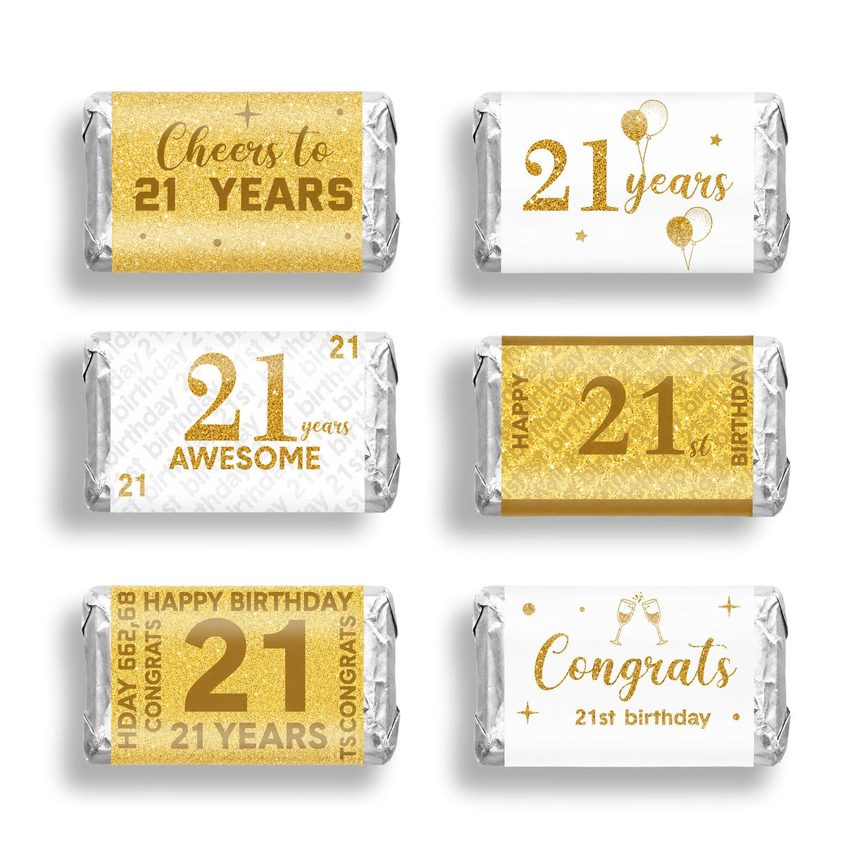 90-Piece Birthday Candy Wrapper Sticker Set for Party Favors
