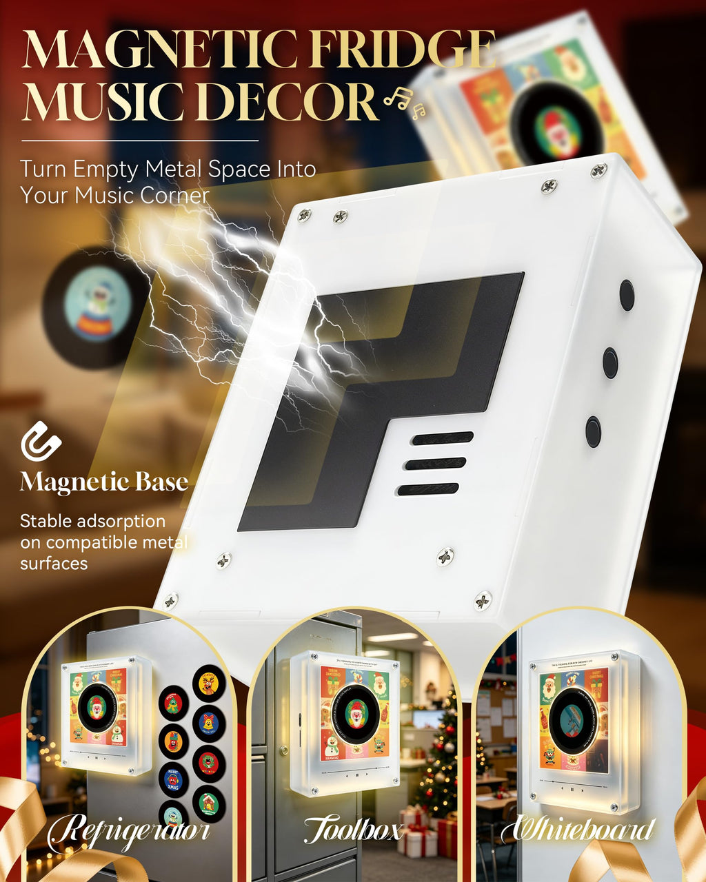 Personalized Magnetic Christmas Music Player with 9 Discs