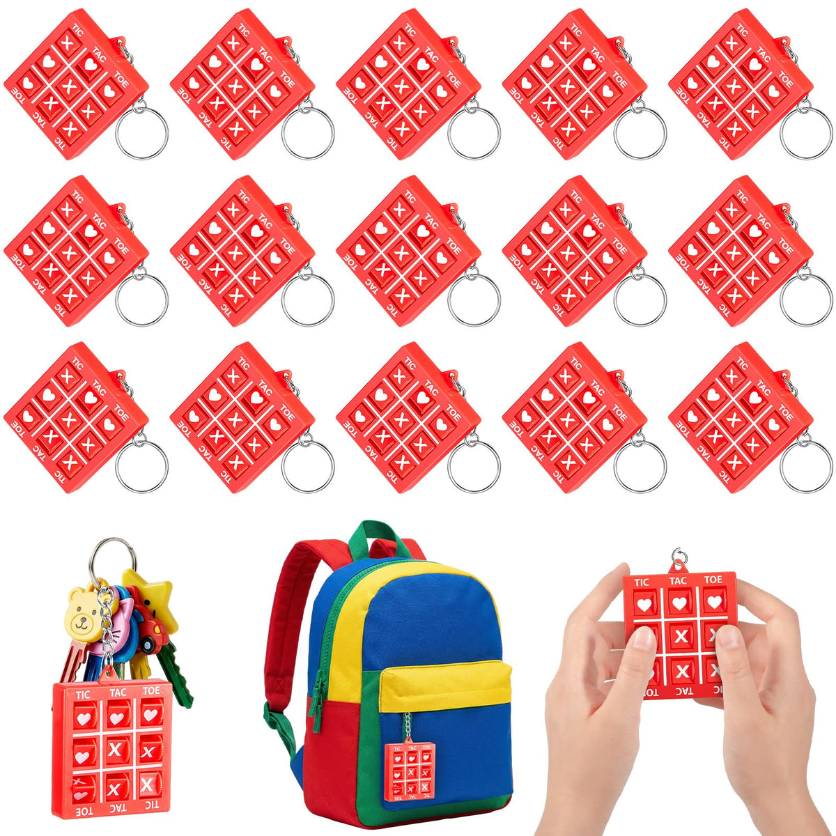 Tic Tac Toe Keychain Party Favors for Kids Ages 4–12