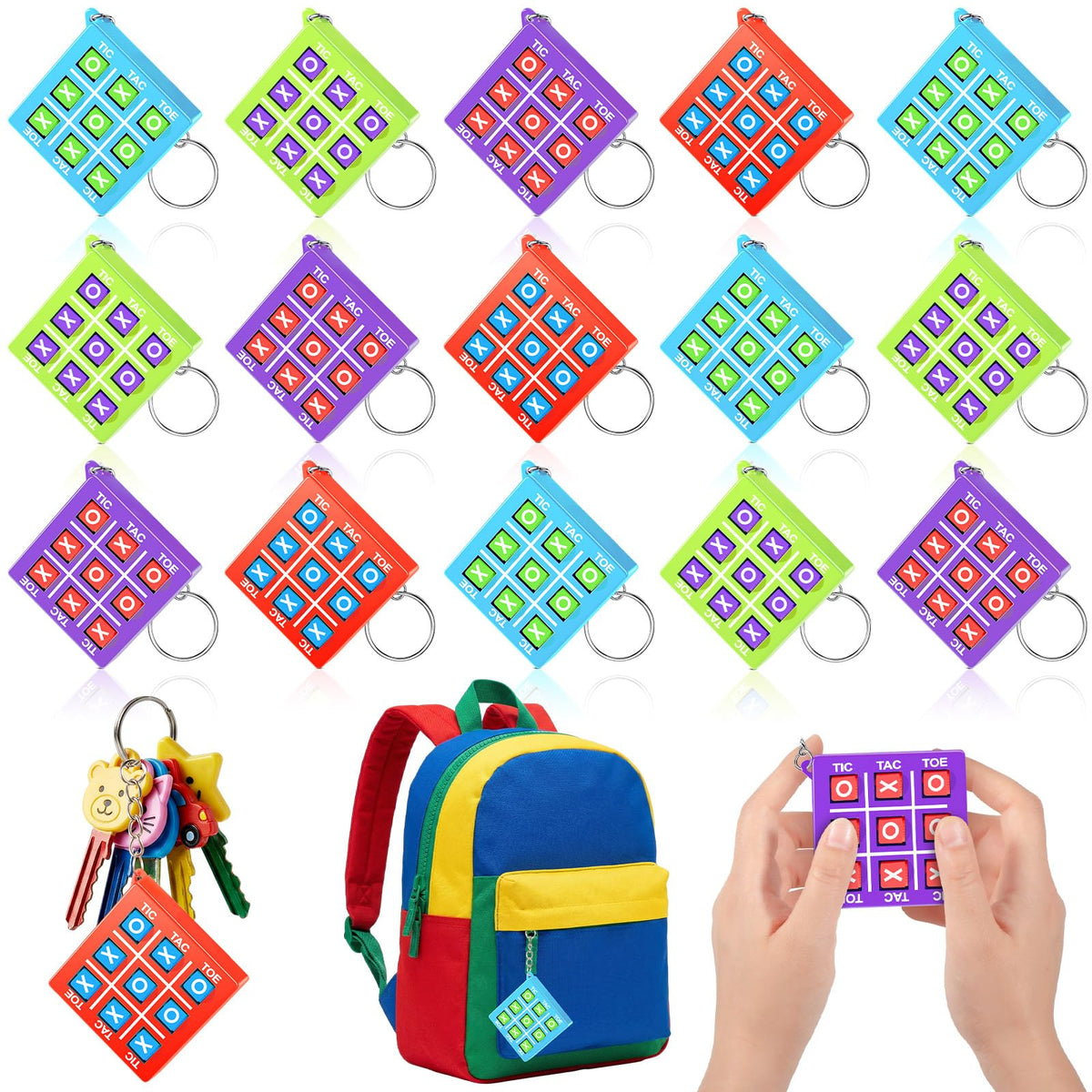 Tic Tac Toe Keychain Party Favors for Kids Ages 4–12