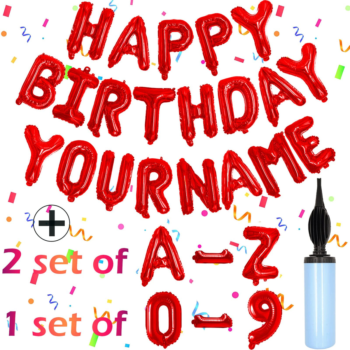 Happy Birthday Foil Balloon Banner Set for Party Decorations