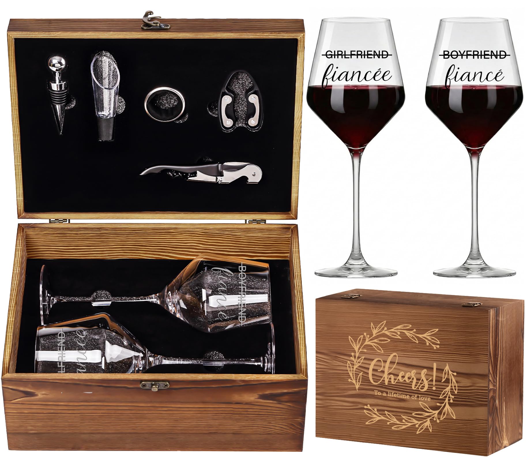 SIPBYSOP Mr and Mrs Wedding Gifts Wine Glasses