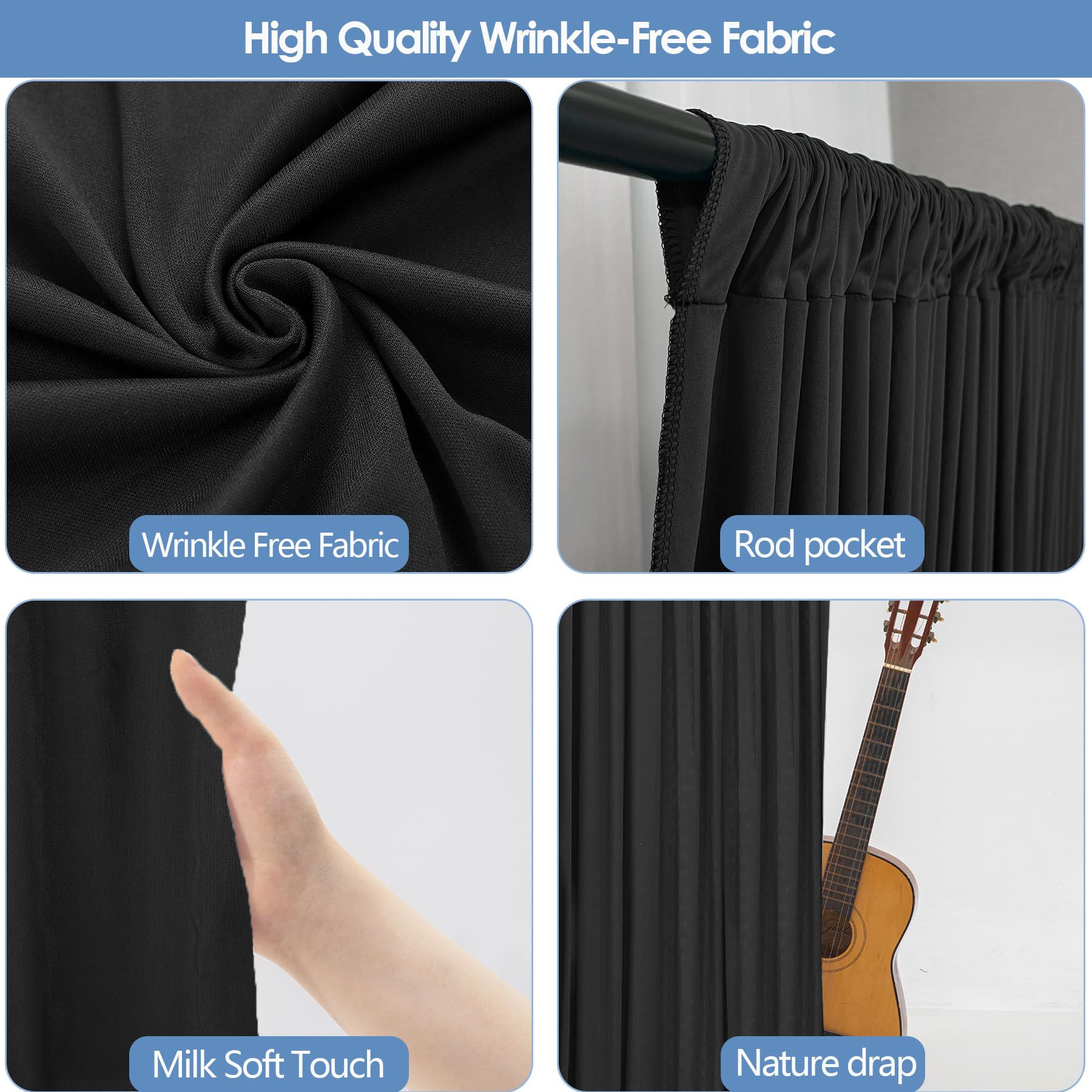 Wrinkle Free Backdrop Curtain for Parties Soft Fabric Drapes Wedding White Curtain Backdrop for Birthday Party Decorations Background for Photography