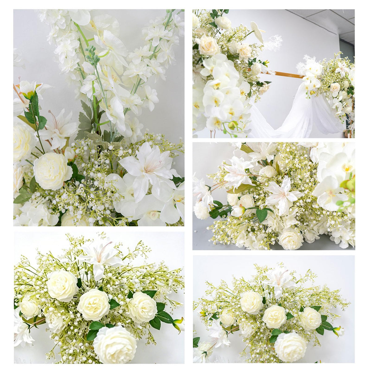 JQGADL Engagement Hanging Flowers, Decorative Flower Pairs, Ceremony Floral Decor, Artificial Hanging Flower Pairs for Venue Styling, for Parties, Wedding Banquets, Hotel