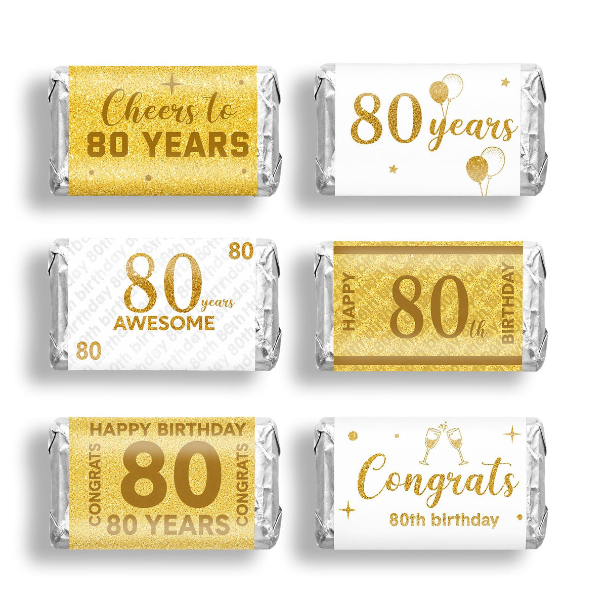 90-Piece Birthday Candy Wrapper Sticker Set for Party Favors