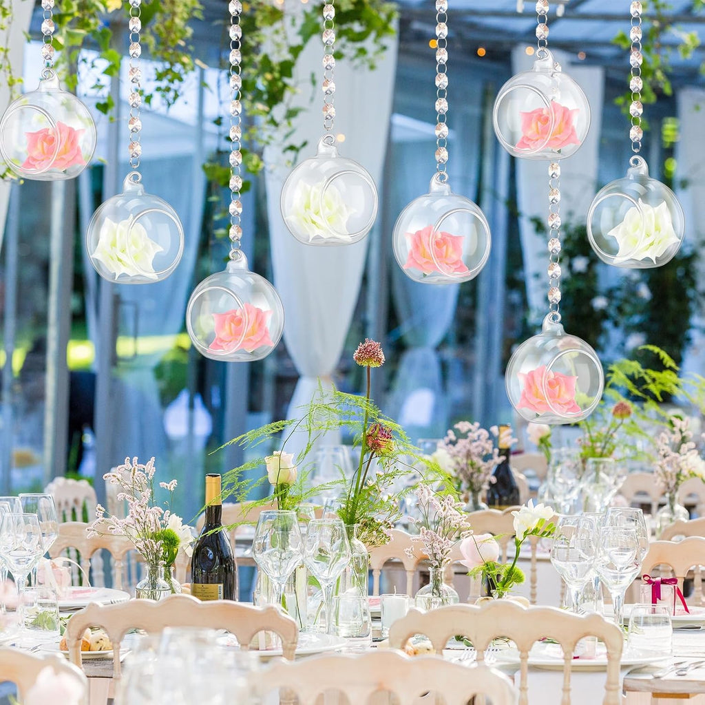 Yoande Wedding Hanging Glass Globe Hanging Tealight Holder