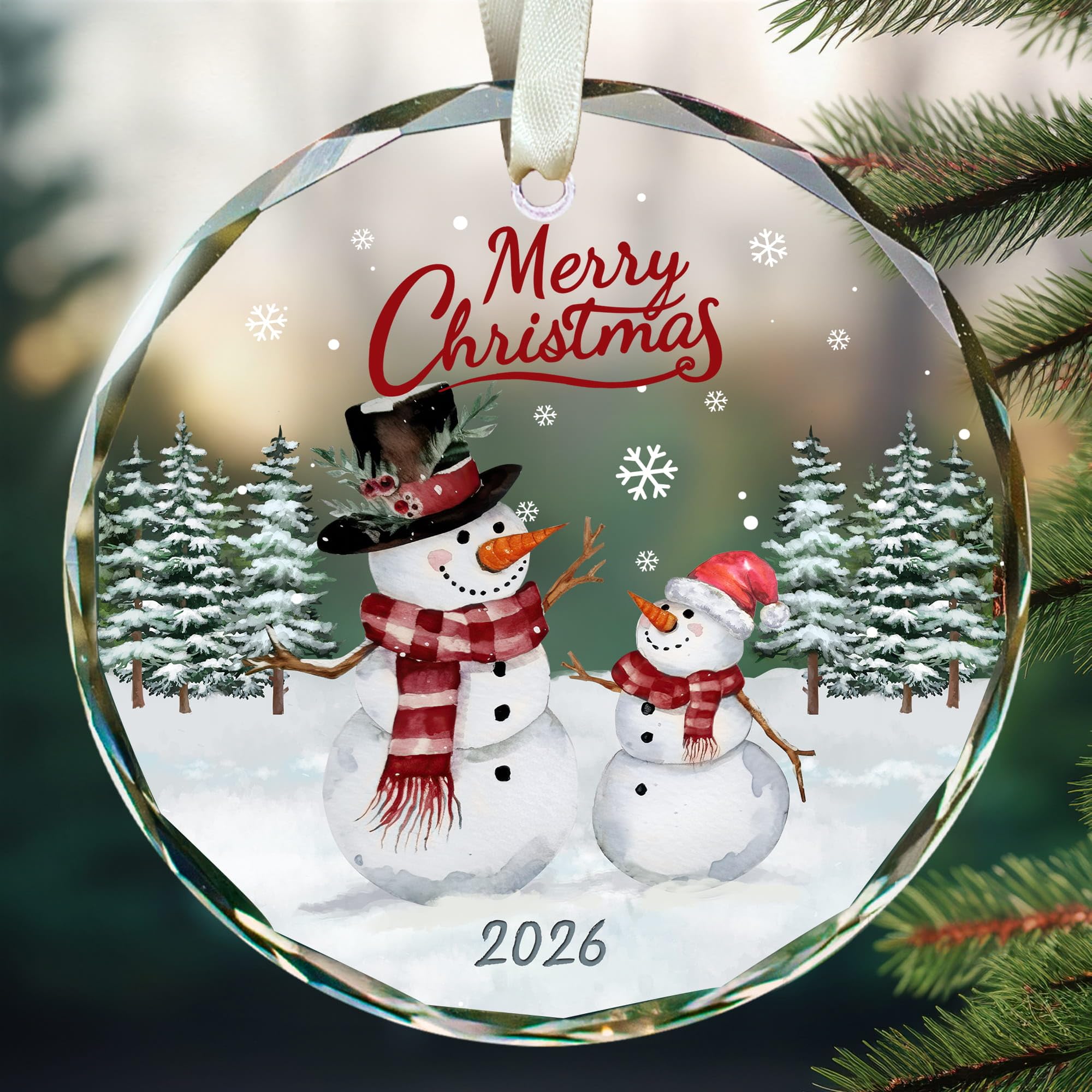Christian Family Snowman Christmas Ornament for Parents