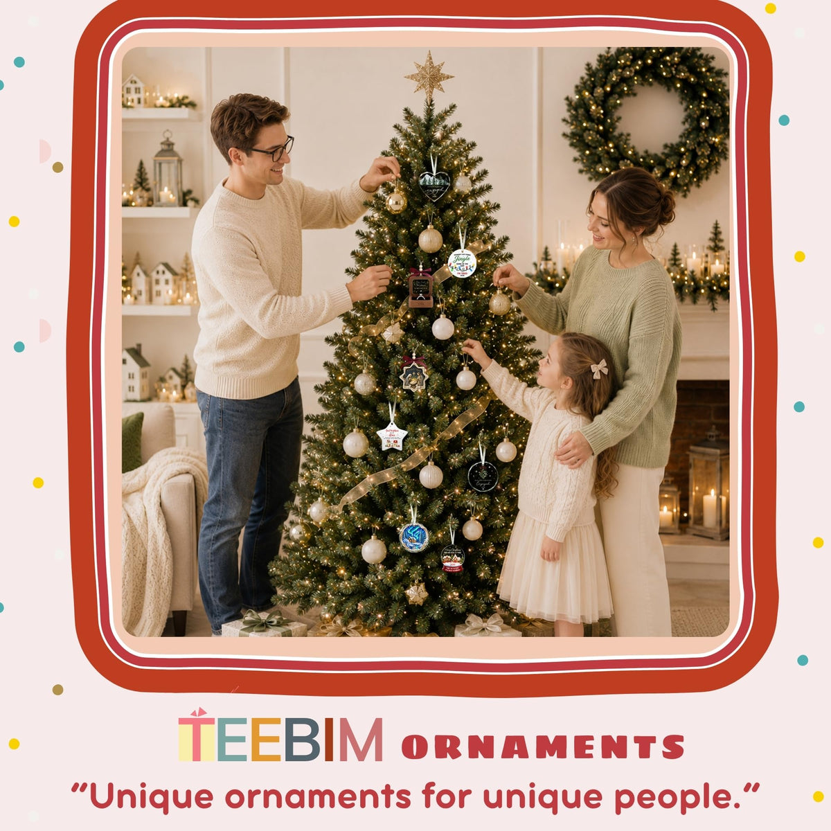 Christian Family Snowman Christmas Ornament for Parents