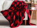 Buffalo Plaid Fleece Throw Blanket for Couch, Sofa & Bed