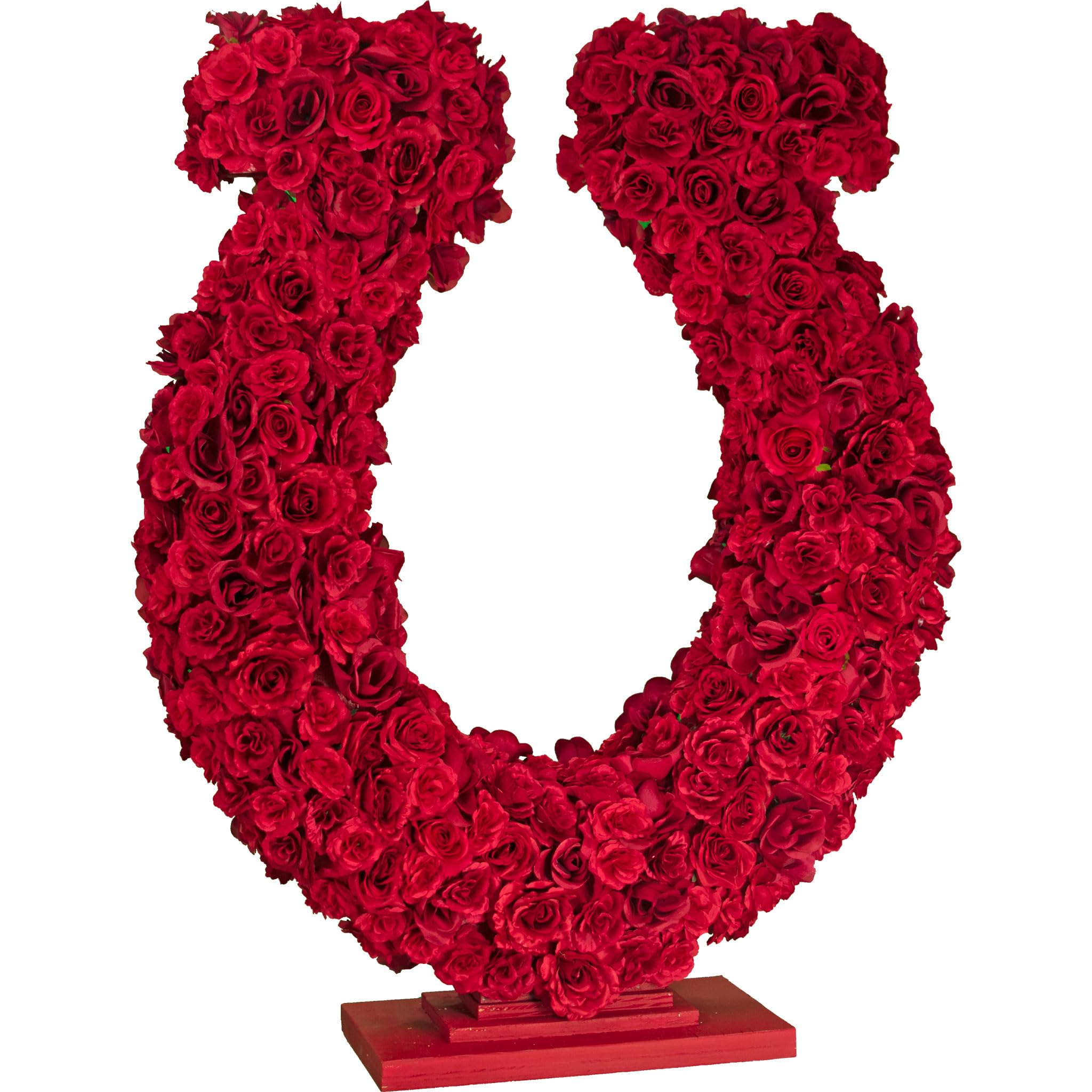 40in Tall Lucky Rose Petal Horseshoe Centerpiece, Tabletop Derby Party Display