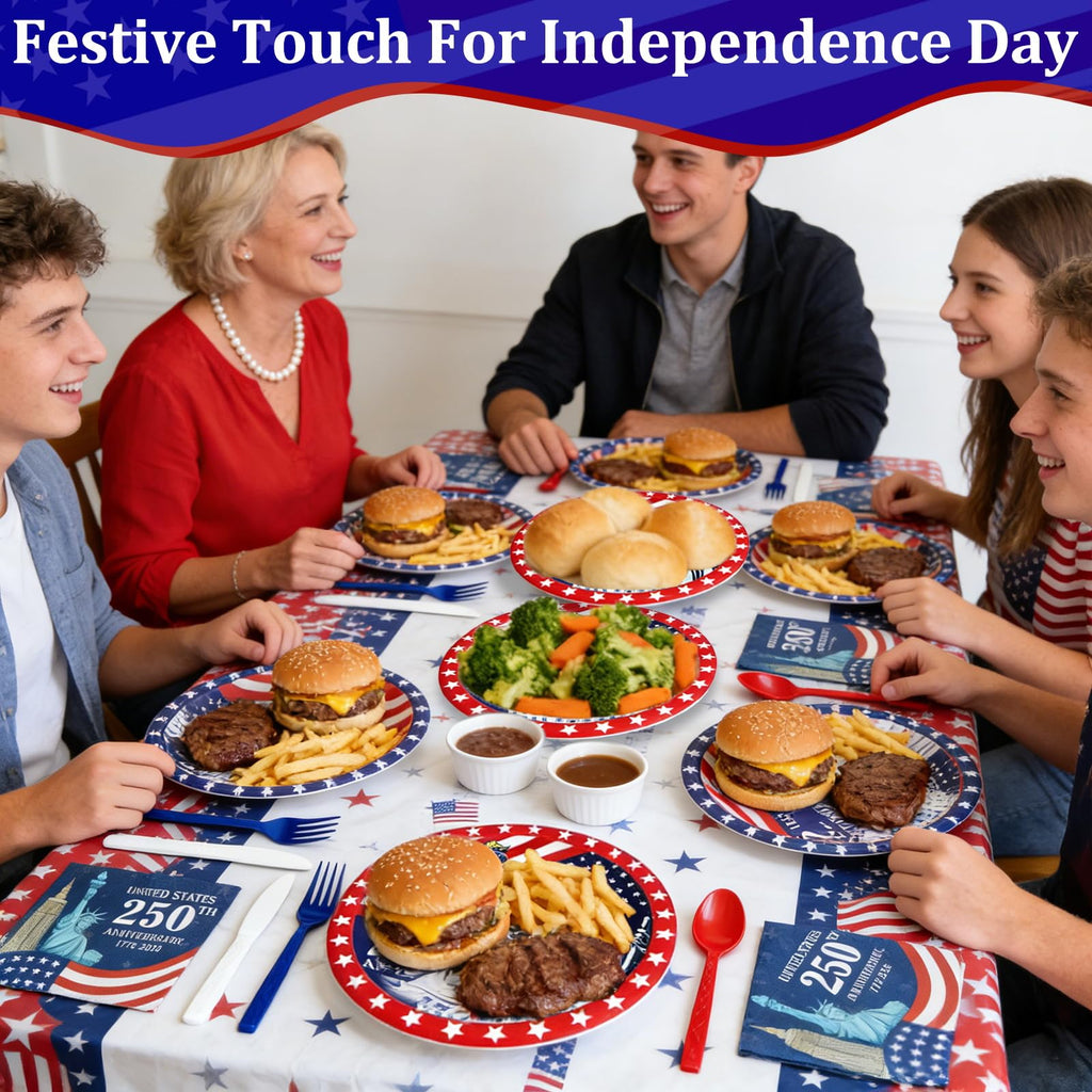 300-Piece 4th of July Patriotic Party Tableware Set
