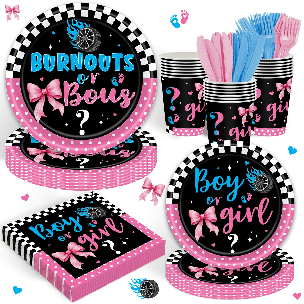 Gender Reveal Baby Shower Disposable Party Tableware Set
