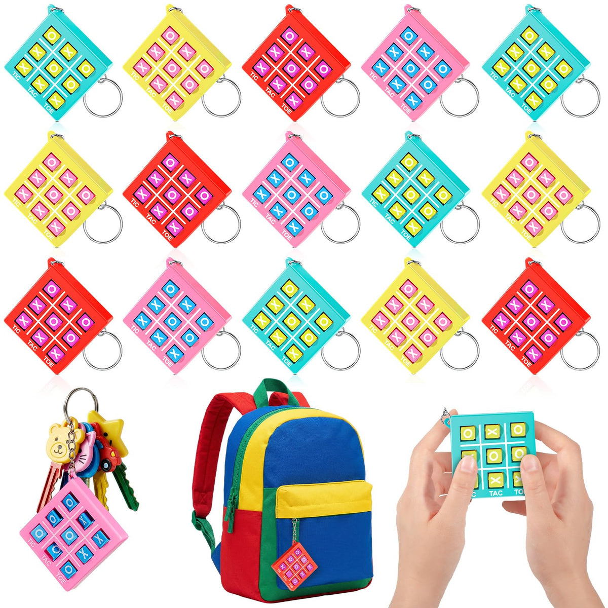 Tic Tac Toe Keychain Party Favors for Kids Ages 4–12