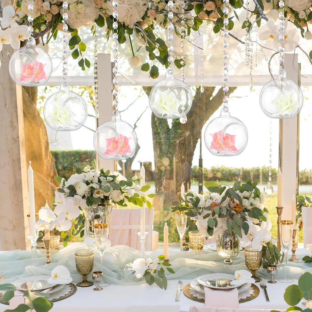 Yoande Wedding Hanging Glass Globe Hanging Tealight Holder