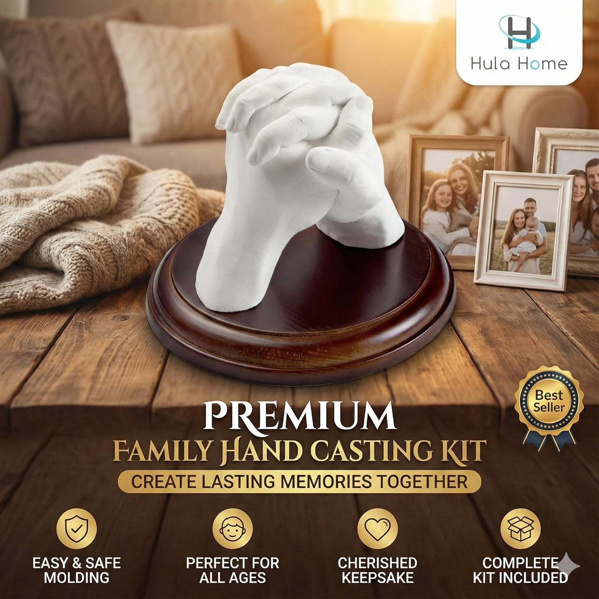 Couples & Family Hand Casting Kit with Mounting Plaque
