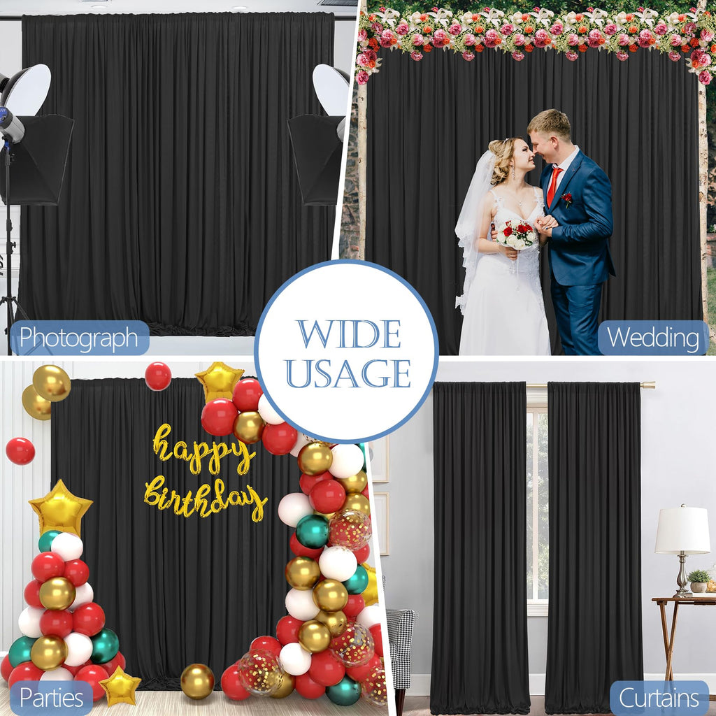 Wrinkle Free Backdrop Curtain for Parties Soft Fabric Drapes Wedding White Curtain Backdrop for Birthday Party Decorations Background for Photography