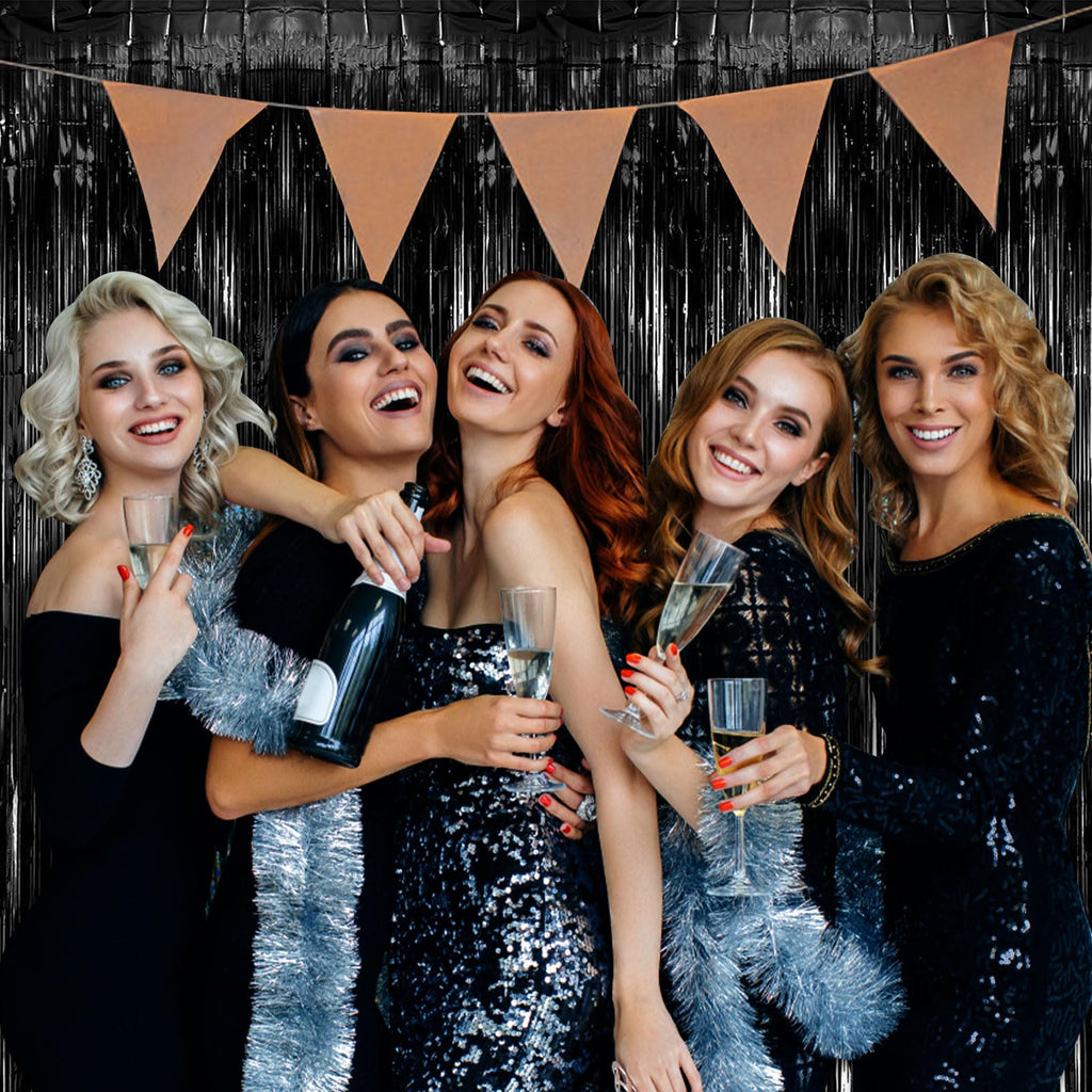 Party Backdrop Decorations Streamers Backdrop Curtains Tinsel Foil Fringe Photo Booth Backdrop Birthday Bachelorette New Year Christmas Wedding Baby Shower Party Decorations
