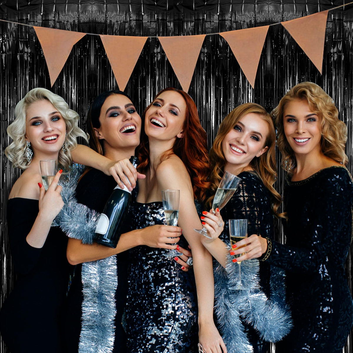 Party Backdrop Decorations Streamers Backdrop Curtains Tinsel Foil Fringe Photo Booth Backdrop Birthday Bachelorette New Year Christmas Wedding Baby Shower Party Decorations