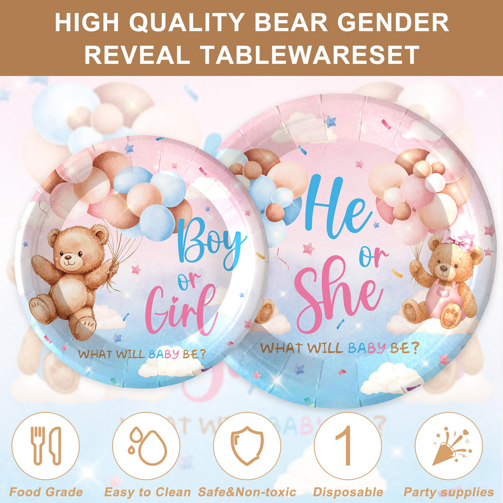 Gender Reveal Babyshower Party Tableware