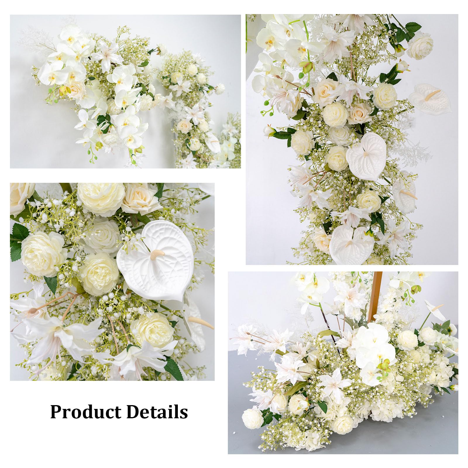 JQGADL Engagement Hanging Flowers, Decorative Flower Pairs, Ceremony Floral Decor, Artificial Hanging Flower Pairs for Venue Styling, for Parties, Wedding Banquets, Hotel