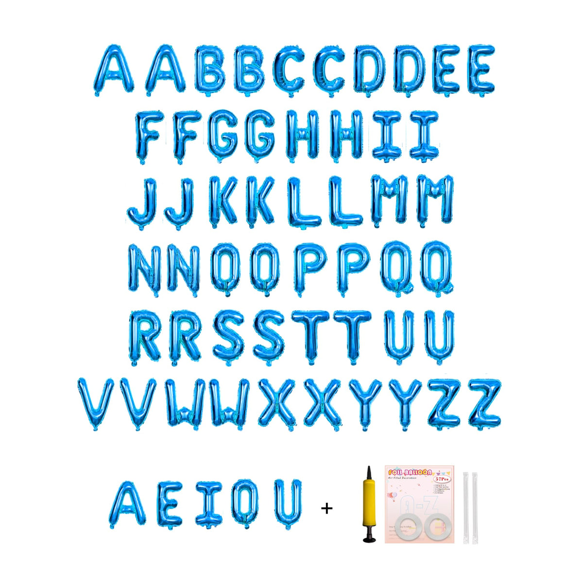 Letter Balloons 16 Inch Mylar Foil Alphabet Letter A-Z Balloons Set for Wedding Birthday Party Decoration Banner Custom Phrase 57 Pieces
