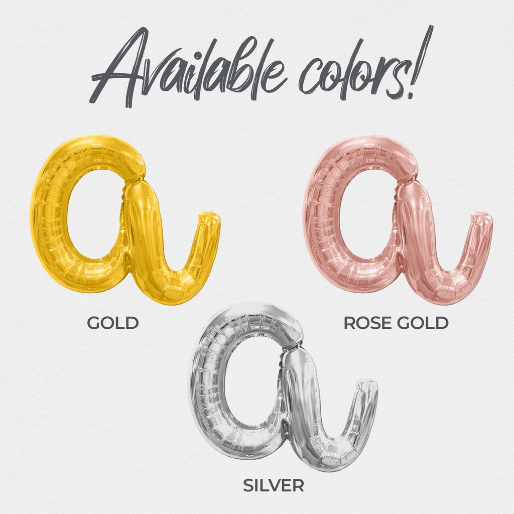 Cursive Script Letter Balloons - LEVEL 24 UNLOCKED 16" Inch Alphabet Letters Foil Mylar Balloon 24th Birthday Party Banner