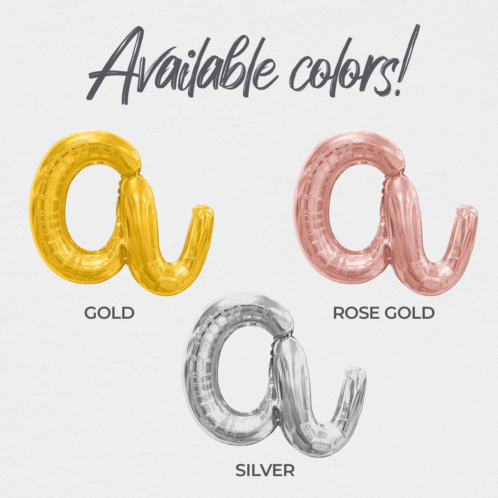 Cursive Script Letter Balloons - LEVEL 24 UNLOCKED 16" Inch Alphabet Letters Foil Mylar Balloon 24th Birthday Party Banner