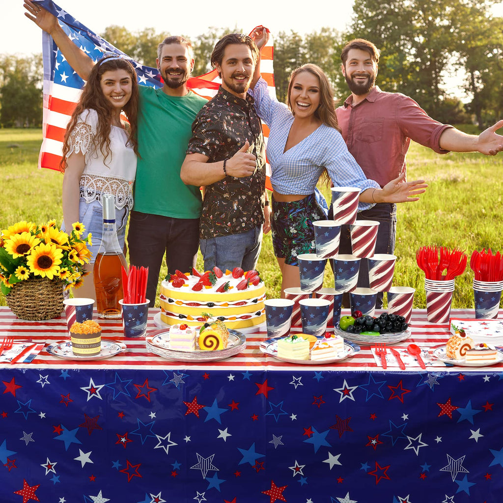 4th of July Patriotic Plastic Tablecloth Party Decor