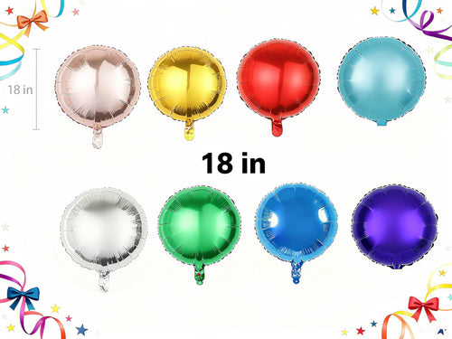 32Pcs 18 Inch Round Foil Mylar Balloons, Colorful Helium Balloons for Birthday Wedding, Shower Anniversary Engagement Party Decorations