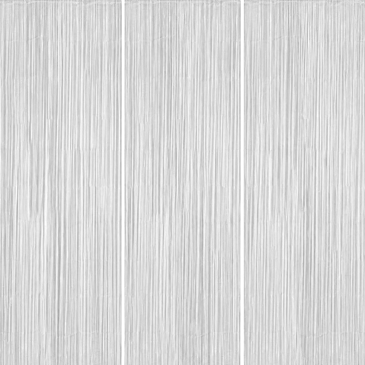 3-Pack Metallic Foil Fringe Backdrop Curtains for Parties