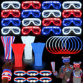 248-Piece 4th of July Glow Party Favors & Patriotic Glasses