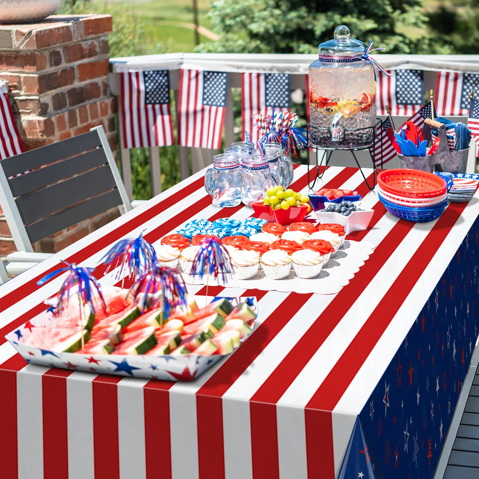 4th of July Patriotic Plastic Tablecloth Party Decor