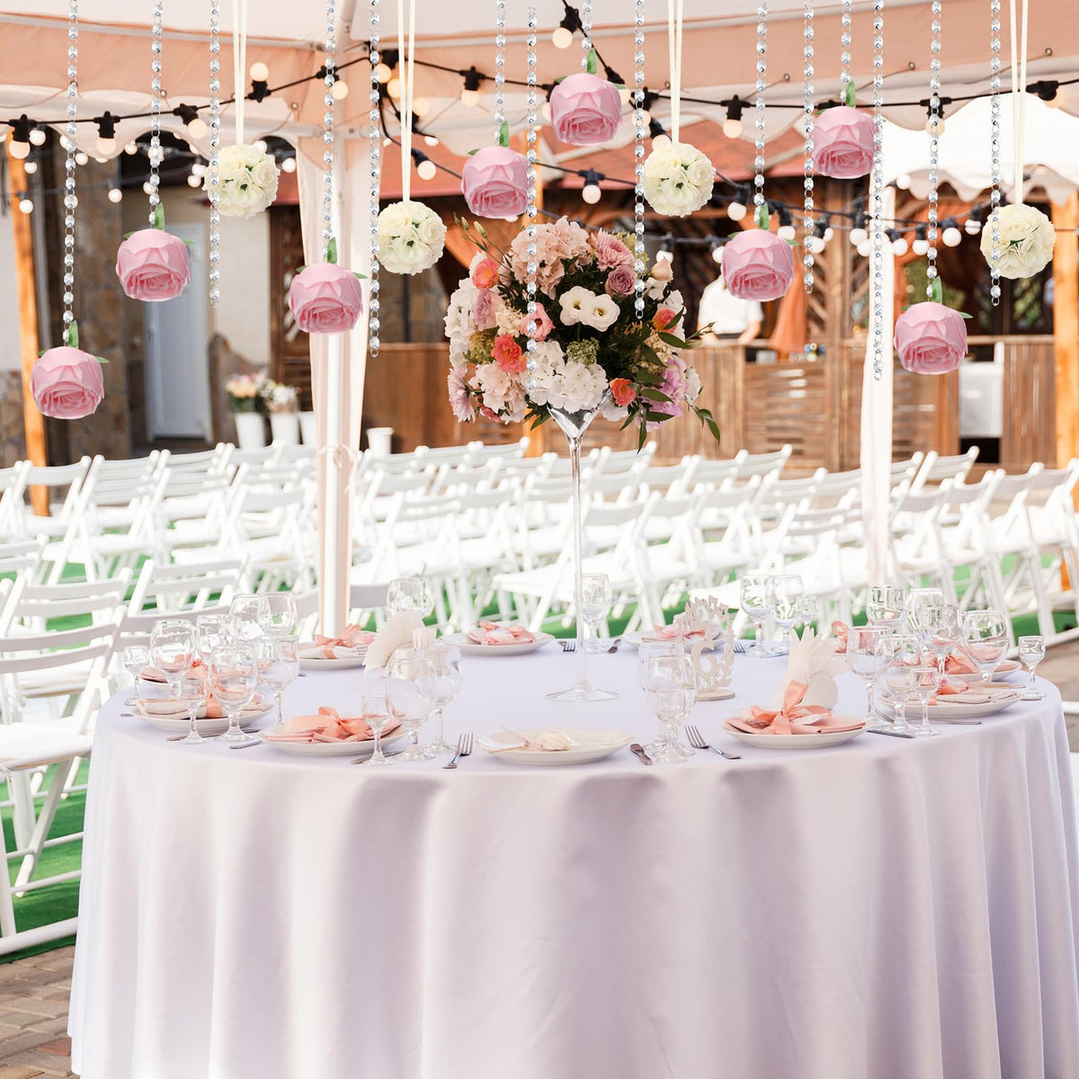 19 Pack Wedding Hanging Garland Acrylic Crystal Flower Kissing Ball Decor
