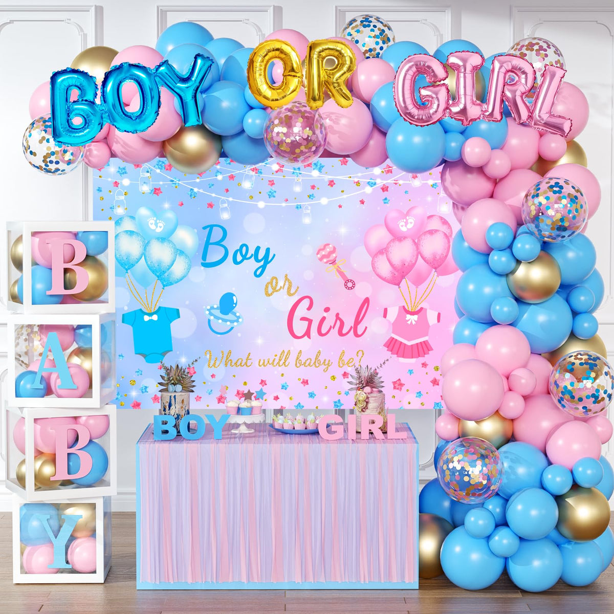 Gender Reveal Party Decoration Set for Baby Celebrations
