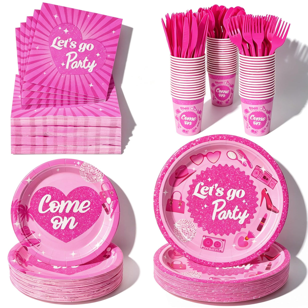 400-Piece Disposable Party Tableware Set for Celebrations