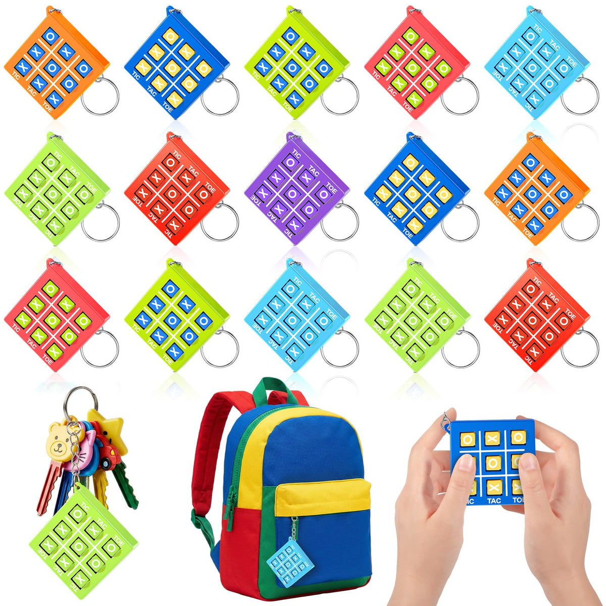 Tic Tac Toe Keychain Party Favors for Kids Ages 4–12