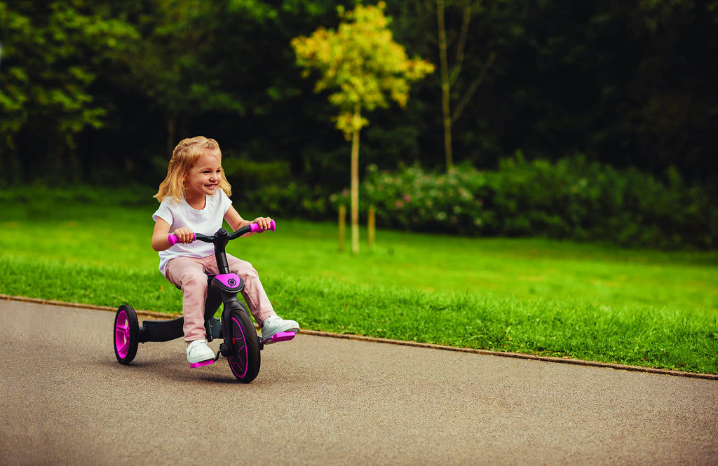 Globber 4 in 1 Trike Explorer - Transforms into a Balance Bike, for 1, 2 or 3 Year Olds, 4 Modes from Assisted Tricycle to Balance Bike Mode, Outdoor Ride on Toy for Boys and Girls