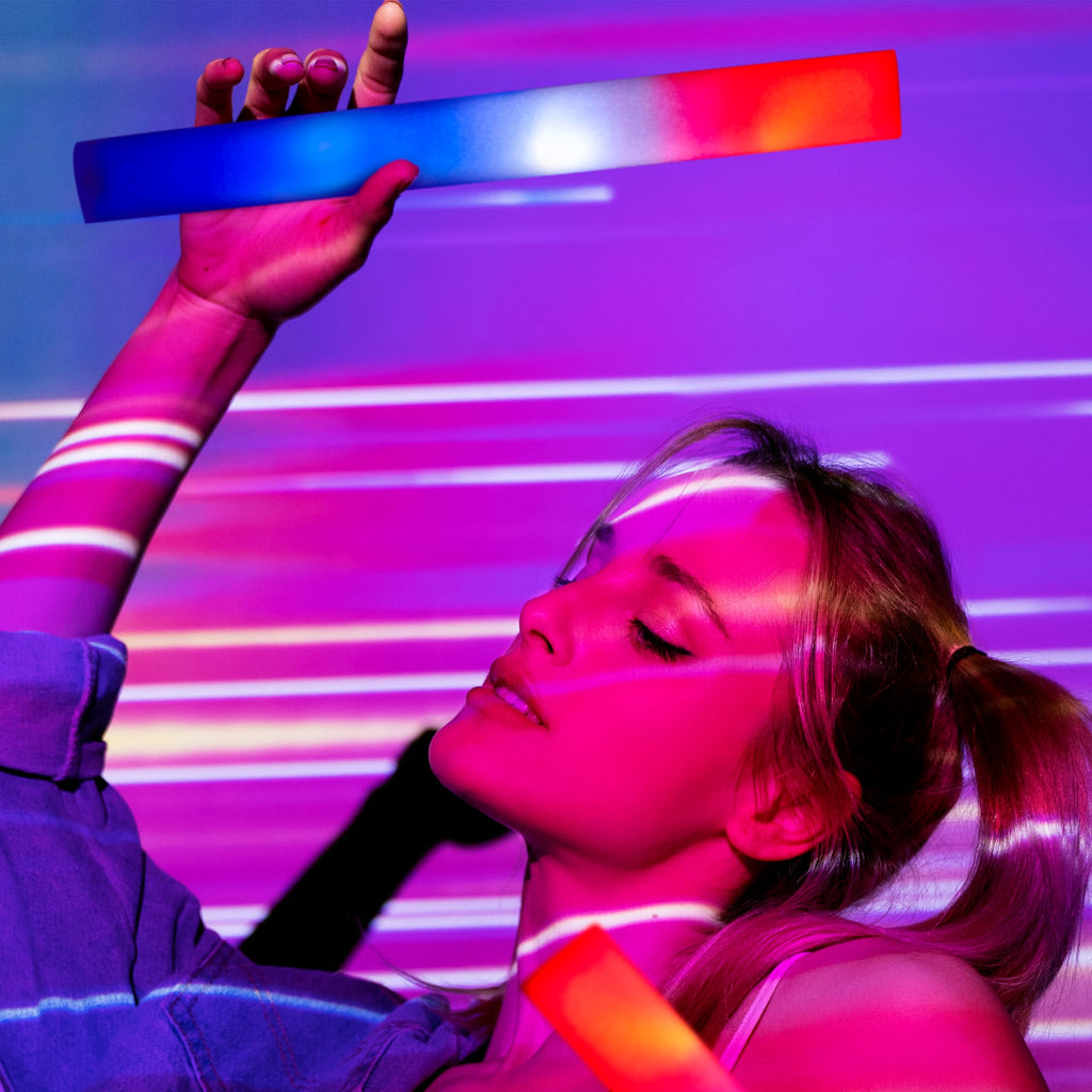24-Piece 4th of July LED Foam Glow Sticks Party Favors