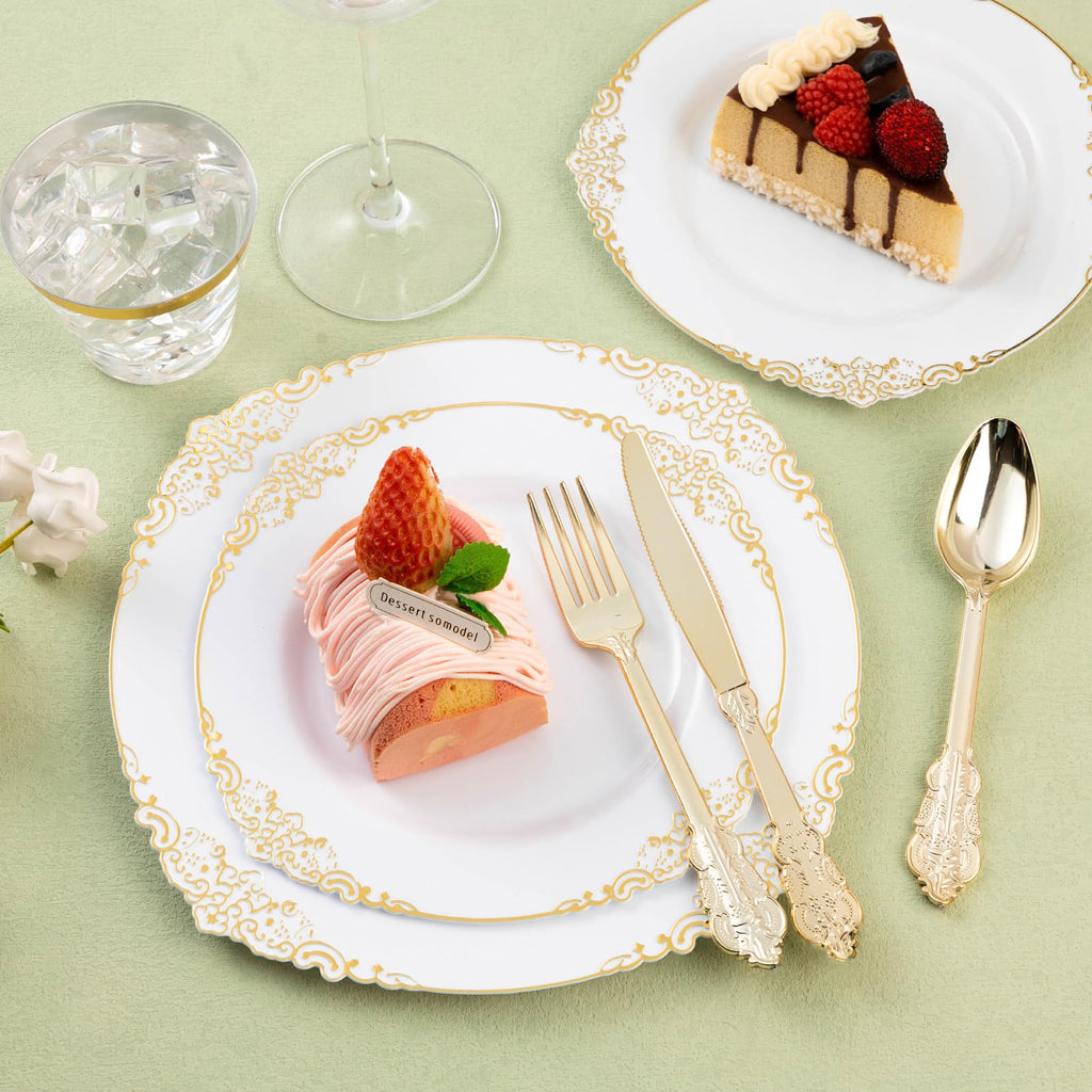 Bestluck Plastic Silverware with Pre Rolled Napkin