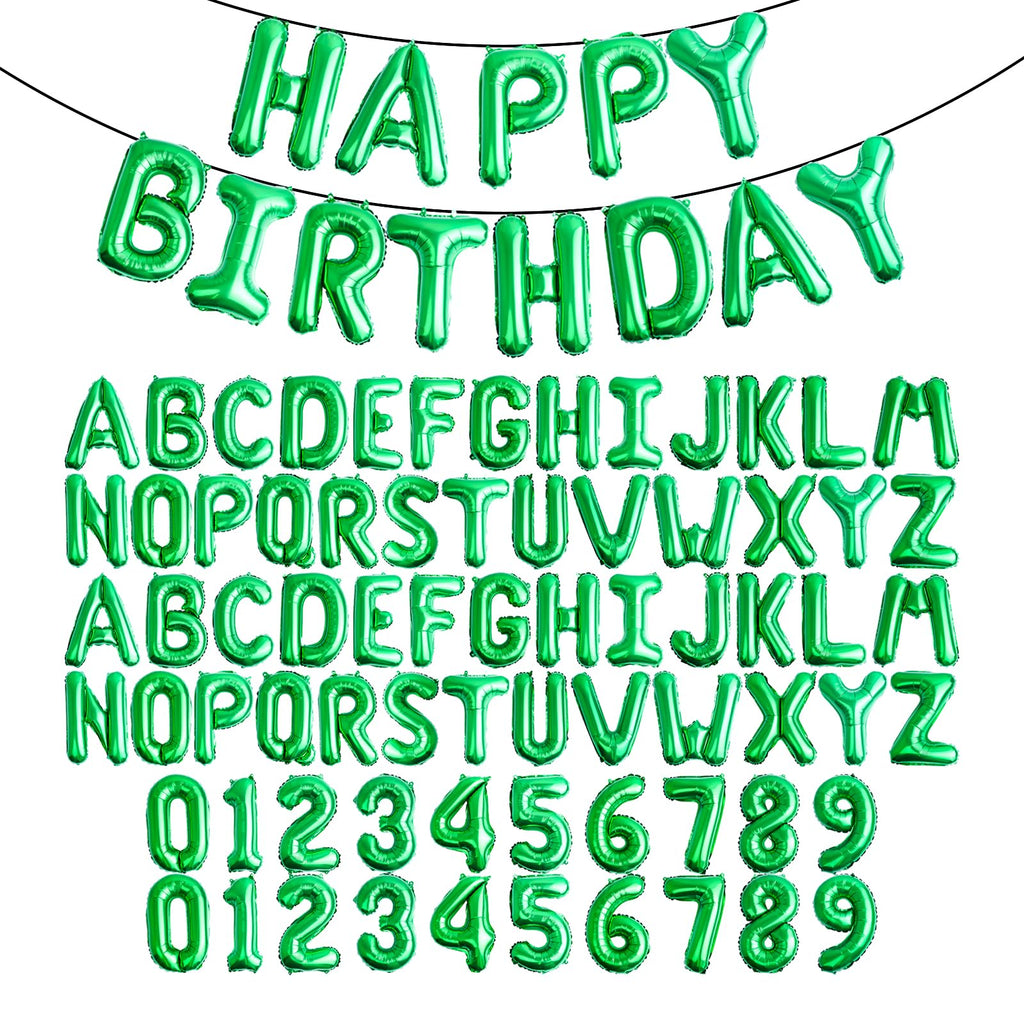 85 PCS 16" Letter Number Balloons, Happy Birthday & 2 Sets of A-Z 0-9, Foil Mylar Aluminum Hanging Alphabet for Graduation New Year eve Birthday Party Decorations
