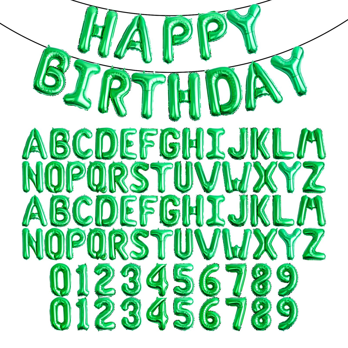 85 PCS 16" Letter Number Balloons, Happy Birthday & 2 Sets of A-Z 0-9, Foil Mylar Aluminum Hanging Alphabet for Graduation New Year eve Birthday Party Decorations