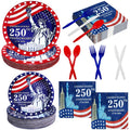 300-Piece 4th of July Patriotic Party Tableware Set