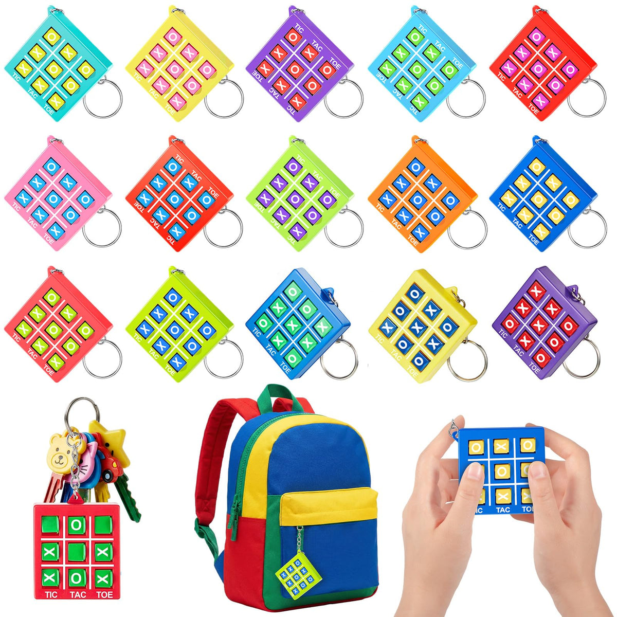 Tic Tac Toe Keychain Party Favors for Kids Ages 4–12