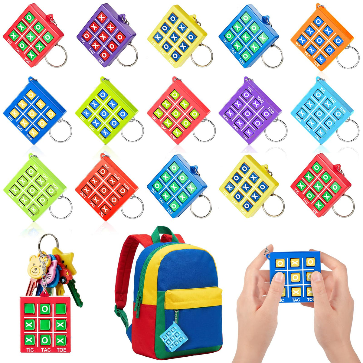 Tic Tac Toe Keychain Party Favors for Kids Ages 4–12