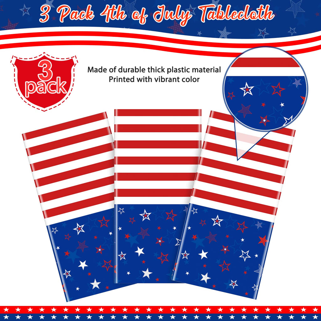 4th of July Patriotic Plastic Tablecloth Party Decor