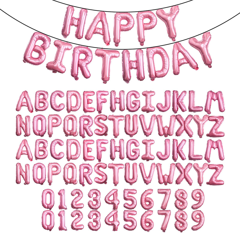 85 PCS 16" Letter Number Balloons, Happy Birthday & 2 Sets of A-Z 0-9, Foil Mylar Aluminum Hanging Alphabet for Graduation New Year eve Birthday Party Decorations